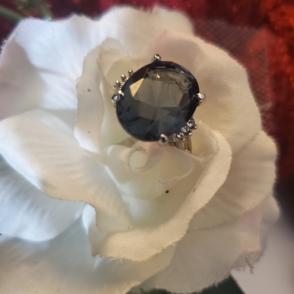 Faux Sapphire  Ring sz 6